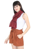 FabSeasons Premium Maroon Printed Cotton Scarf for Summer & Winter