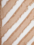 FabSeasons Khaki Fancy Striped Viscose Scarf for Ladies