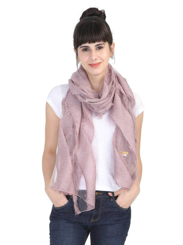 FabSeasons Light Pink Fancy Striped Viscose Scarf for Ladies freeshipping - FABSEASONS