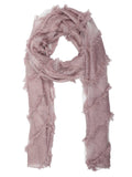 FabSeasons Light Pink Fancy Striped Viscose Scarf for Ladies