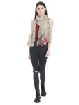 FabSeasons Beign Cotton Stylish Scarf with Floral Embroidery for Women