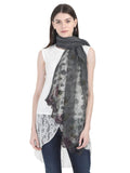 FabSeasons Black Cotton Stylish Scarf with Floral Embroidery for Women freeshipping - FABSEASONS