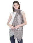 FabSeasons Brown Cotton Stylish Scarves with Embroidery for Women