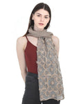 FabSeasons Light Pink Cotton Stylish Scarves with Embroidery for Women freeshipping - FABSEASONS