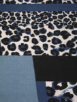 FabSeasons Blue Leopard Printed Acrylic Woolen Scarf For Women