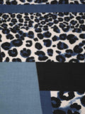 FabSeasons Blue Leopard Printed Acrylic Woolen Scarf For Women