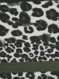 FabSeasons Dark Green Leopard Printed Acrylic Woolen Scarf For Women