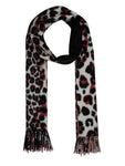 FabSeasons Maroon Leopard Printed Acrylic Woolen Scarf For Women