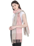 FabSeasons BabyPink-Beign Woolen Scarf, Muffler, Shawl and Stole for Winters