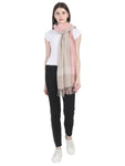 FabSeasons BabyPink-Beign Woolen Scarf, Muffler, Shawl and Stole for Winters