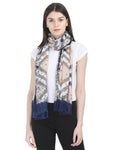 FabSeasons Navy Fancy Fashion Stylish Checkered Printed Scarves