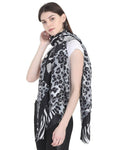 FabSeasons Black Fancy fashion Stylish Animal Printed Scarf