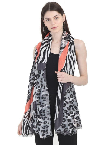 FabSeasons Grey Fancy fashion Stylish Animal Printed Scarf