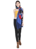 FabSeasons Stylish Blue Abstract Printed Cotton Scarves for Summer & Winter