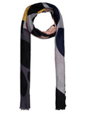 FabSeasons Stylish Grey Abstract Printed Cotton Scarves for Summer & Winter