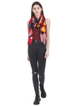 FabSeasons Stylish Red Abstract Printed Cotton Scarves for Summer & Winter freeshipping - FABSEASONS