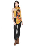 FabSeasons Stylish Yellow Abstract Printed Cotton Scarves for Summer & Winter