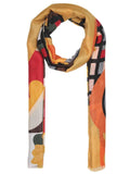 FabSeasons Stylish Yellow Abstract Printed Cotton Scarves for Summer & Winter