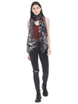 FabSeasons Stylish Black Floral Printed Cotton Scarves For Women freeshipping - FABSEASONS