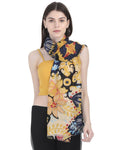 FabSeasons Stylish Yellow Floral Printed Cotton Scarves For Women freeshipping - FABSEASONS