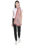 FabSeasons Arrow Printed Peach Cotton Scarves for Winter and Summer