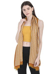 FabSeasons Arrow Printed Yellow Cotton Scarves for Winter and Summer