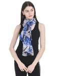 FabSeasons Blue Stylish Nature Printed Cotton Scarves For Women