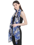 FabSeasons Blue Stylish Nature Printed Cotton Scarves For Women freeshipping - FABSEASONS