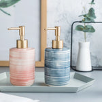FabSeasons Blue Ceramic Soap Dispenser, 350ML