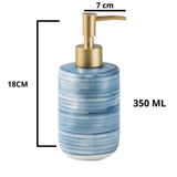 FabSeasons Blue Ceramic Soap Dispenser, 350ML
