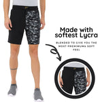 FabSeasons Casual Premium Fashion Black Camouflage Printed Lycra Shorts for Mens