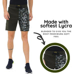 FabSeasons Casual Premium Fashion Green Camouflage Printed Lycra Shorts for Mens