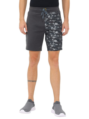 FabSeasons Casual Premium Fashion Grey Camouflage Printed Lycra Shorts for Mens