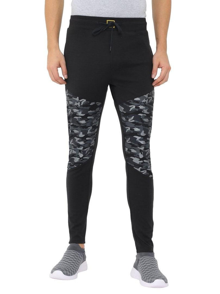 FabSeasons Casual Premium Fashion Black Camouflage Printed Lycra Track Pant  for Men freeshipping - FABSEASONS