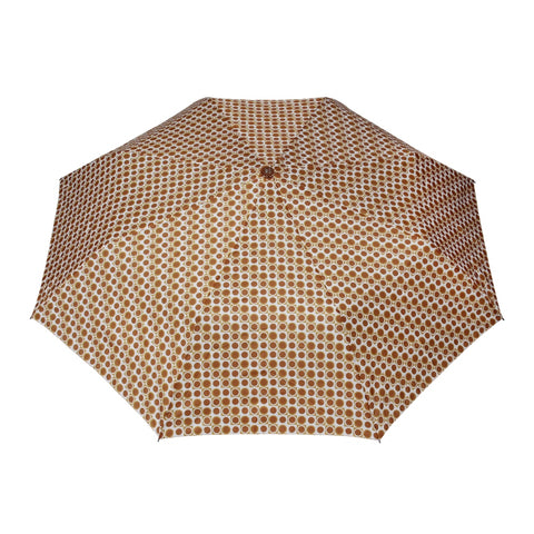 FabSeasons Brown Geometric Printed 3 Fold Fancy Automatic Umbrella