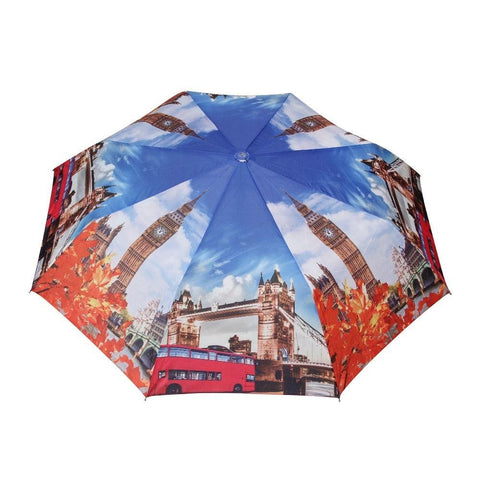FabSeason Big Ben & London Bridge Printed 3 Fold Fancy Umbrella