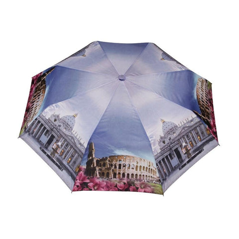 Fabseasons Colosseum & St. Peter's Basilica Rome Printed 3 Fold Fancy Umbrella