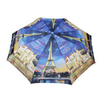 FabSeasons Eiffel Tower Printed 3 Fold Fancy Automatic Blue Umbrella