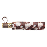 FabSeasons Brown Floral Printed 3 Fold Fancy Automatic Umbrella