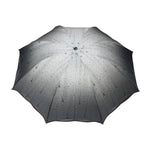 FabSeasons Rain Drops Printed 3 Fold Fancy Black Umbrella