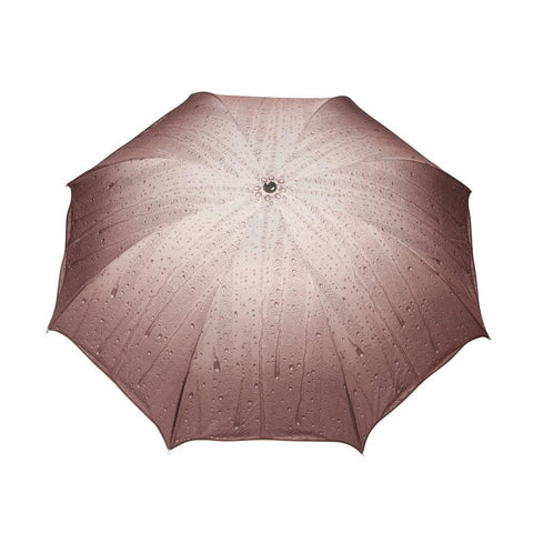 FabSeasons Rain Drops Printed 3 Fold Fancy Brown Umbrella