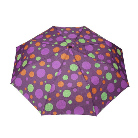 FabSeasons Purple Dotted Digital Printed 3 Fold Fancy Automatic Umbrella