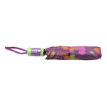 FabSeasons Purple Dotted Digital Printed 3 Fold Fancy Automatic Umbrella