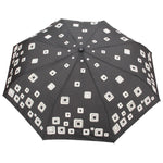 FabSeasons Black Unisex Graphic Printed 3 fold Fancy Automatic Black Umbrella