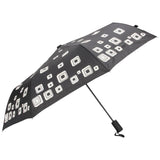 FabSeasons Black Unisex Graphic Printed 3 fold Fancy Automatic Black Umbrella