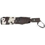 FabSeasons Black Unisex Graphic Printed 3 fold Fancy Automatic Black Umbrella