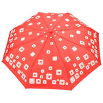 FabSeasons Orange Unisex Graphic Printed 3 fold Fancy Automatic Red Umbrella