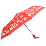 FabSeasons Orange Unisex Graphic Printed 3 fold Fancy Automatic Red Umbrella