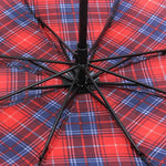 FabSeasons Unisex Red Checks Print 3 Fold Fancy Manual Umbrella
