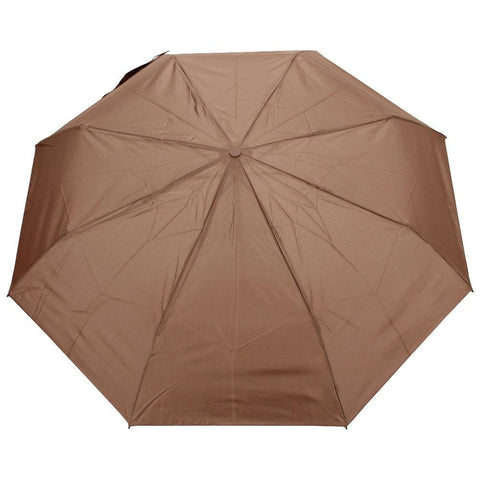 FabSeasons Brown Solid 3 Fold Fancy Umbrella